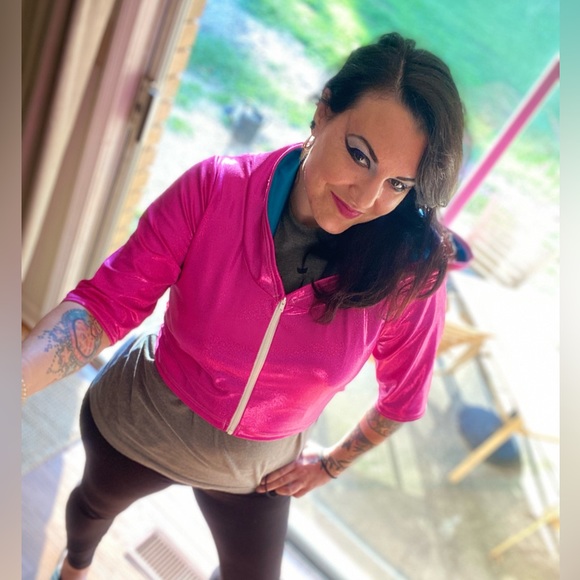 1/3 Coquetry Clothing Cropped Holographic Jackets in Size L/XL Each $85 - Picture 12 of 17